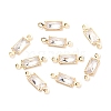 Brass Micro Pave Clear Cubic Zirconia Link Connectors ZIRC-K087-12KCG-2