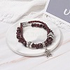 Natural Garnet Chip Beads Multi-strand Bracelet BJEW-JB07052-03-2