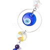 Chakra Natural & Synthetic Gamstone Beads & Glass Evil Eye Hanging Ornaments HJEW-JM02042-4