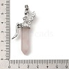 Natural Rose Quartz Pointed Pendants G-Z033-15P-03-3