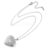 Anti-Tarnish 304 Stainless Steel Heart Locket Pendant Cable Chain Necklaces for Women NJEW-M050-04F-P-4