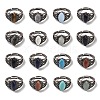 Natural Gemstone Horse Eye Adjustable Rings RJEW-K271-05R-1