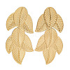 304 Stainless Steel Leaf Theme Stud Earrings For Women EJEW-B110-03G-01-1