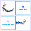 10Pcs Moon Alloy Natural & Synthetic Gemstone Pendants PALLOY-TAC0147-5