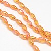 Electroplate Crystal Glass Rice Beads Strands X-EGLA-F042-A14-2