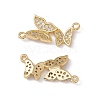 Brass Micro Pave Clear Cubic Zirconia Pendants KK-E068-VC086-1