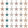 36Pcs 6 Colors Alloy Rhinestone Pendants RB-SC0001-16-1