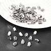 Non-Tarnish 304 Stainless Steel Ribbon Crimp Ends X-STAS-S047-056-3