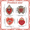 4Pcs 4 Style Heart Theme Computerized Embroidery Cloth Sew on Appliques PATC-FG0001-42-2