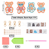 DIY 4Pcs Bear Diamond Painting Keychain Kits DIY-SC0016-89-2