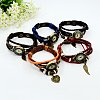 Leather Alloy Watch Bracelets WACH-J002-M-1