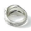 Claw Alloy Open Cuff Rings RJEW-K275-03AS-3