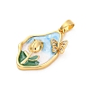 Brass Enamel Pendants KK-Z084-15G-03-2