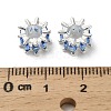 Brass Micro Pave Cubic Zirconia European Beads KK-B142-13B-03S-3