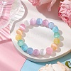 Macaron Color 10mm Round Dyed Natural Selenite Beaded Bracelets BJEW-JB10781-2