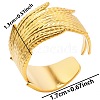 Minimalist Wheat 304 Stainless Steel Cuff Rings IK4718-2-1