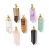 Faceted Natural Mixed Gemstone Pointed Pendants G-H252-F-1