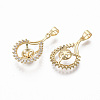 Brass Cubic Zirconia Peg Bails Pendants KK-N233-026-NF-2