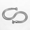 Non-Tarnish 304 Stainless Steel Mesh Chain Necklaces NJEW-G256-02P-1