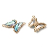 Brass Pave Faceted Glass Connector Charms X-FIND-Z020-04F-2