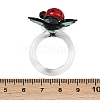 Rotatable Handmade Lampwork Rings RJEW-P158-02B-6