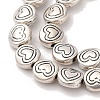 Tibetan Style Flat Round with Heart Alloy Bead Strands TIBEB-O007-12-NR-1