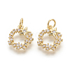 Brass Micro Pave Cubic Zirconia Charms KK-F774-09-NR-2