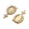 Brass Micro Pave Cubic Zirconia Pendants KK-Q006-53A-G-2