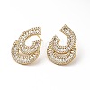 Cubic Zirconia Teardrop Stud Earrings KK-E060-12G-05-1