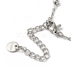 Titanium Steel Double Heart Link Bracelets for Women BJEW-G719-08P-3