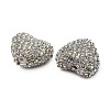 Sparkling Acrylic Heart Beads with Rhinestone Embellishment OACR-NH0001-02B-07-2