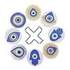 DIY 5D Diamond Painting Evil Eye Theme Cup Mat Kits PW-WG77157-01-5