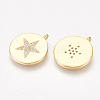 Brass Micro Pave Cubic Zirconia Pentacle Pendants X-KK-S350-272-2