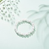 Natural White Jade & Synthetic Crackle Quartz Round Beaded Stretch Bracelet for Women BJEW-JB08528-03-2