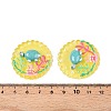 Ocean Theme Flat Round Resin Cabochons CRES-T025-02G-3