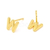 Brass Hollow Out Initial Letter Stud Earrings for Women EJEW-A044-01G-W-2