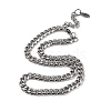 304 Stainless Steel Diamond Cut Cuban Link Chain Necklace NJEW-D045-09P-1