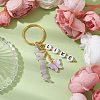 Alloy Acrylic Enamel with Natural Amethyst Keychain KEYC-JKC00805-04-2