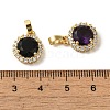 Brass Micro Pave Cubic Zirconia Pendants KK-R162-063G-3