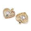 Rack Plating Brass Micro Pave Clear Cubic Zirconia Pendants KK-Z064-07G-2