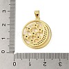 Rack Plating Brass Micro Pave Cubic Zirconia Pendants KK-P279-19G-3