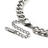 Non-Tarnish 304 Stainless Steel Rectangle Pendant Necklace with Curb Chains for Men Women NJEW-P229-18P-3