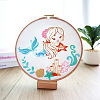 Mermaid Pattern DIY Embroidery Kit DIY-P077-127-1