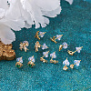 12Pcs 6 Style Brass Micro Pave Cubic Zirconia Stud Earring Findings KK-FW0001-10-7