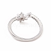 Clear Cubic Zirconia Star Open Cuff Ring RJEW-B028-24P-3