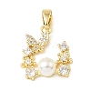 Brass Micro Pave Clear Cubic Zirconia Pendants KK-E804-13G-1