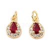 Brass Micro Pave Cubic Zirconia Charms KK-B102-01G-01-1