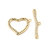 Brass Micro Pave Clear Cubic Zirconia Toggle Clasps KK-P234-79G-3