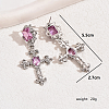 French Vintage Style Luxury Cross Brass Cubic Zirconia Stud Earrings for Women PU5958-1