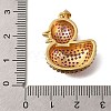 Rack Plating Brass Micro Pave Cubic Zirconia Pendants ZIRC-F142-01G-3